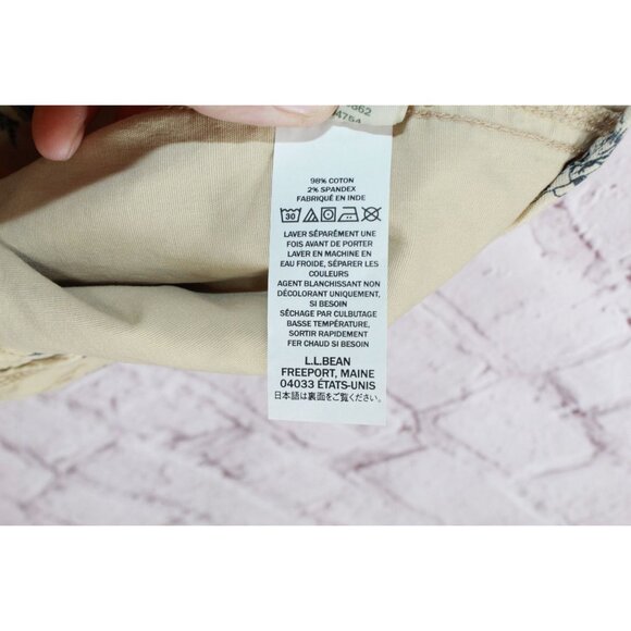 LL Bean Stretch Canvas Cargo Pants Mid Rise Straight Leg Boulder Size 12 - Picture 10 of 11